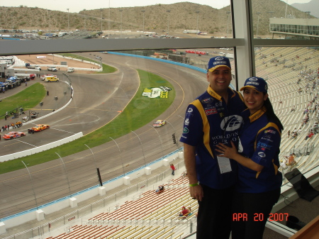 Laura and I at Avondale Speedway in Arizona