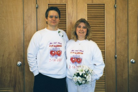 February 14, 2001, my wedding photo.