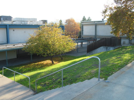 Look down toward the quad and cafeteria