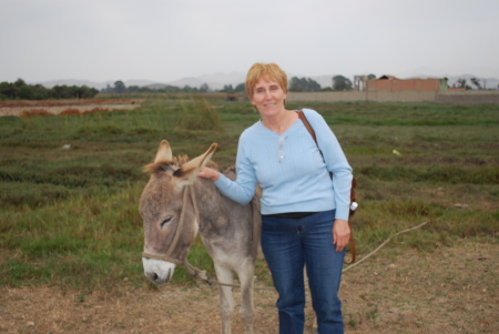 My sister Nancy on my land in Peru
