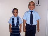 Lil' Joe & Aliyah on their first day of school