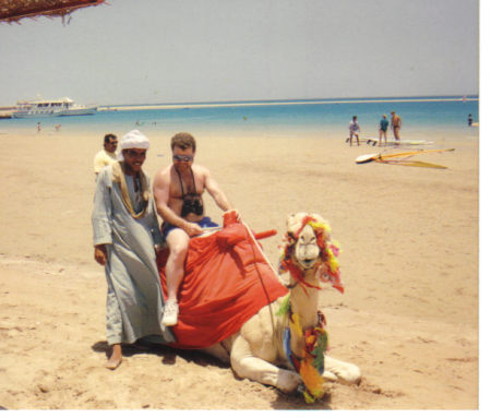 on beach patrol in Hurghada, Egypt . post desert  storm.  HAPPY B-DAY AMERICA 4th of JULY 1992 !! HOORAH !!