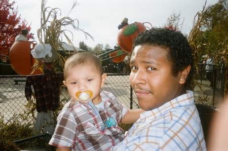 Terill and his dad- my second grandson..lol