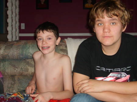 My Oldest Tyler on left and Step son on right Tyler