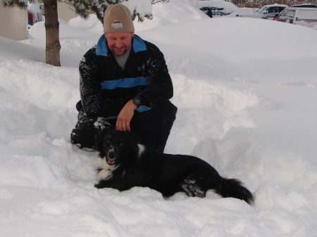 Husband and Our dog...Lake  Tahoe
