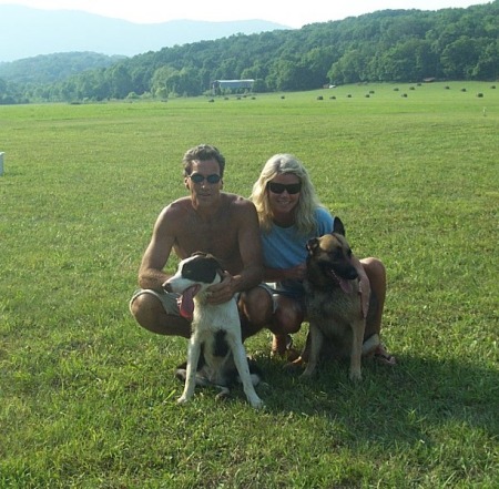 Richard and Heather and our dogs