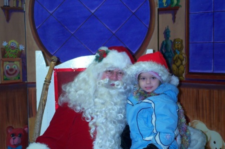 my daughter and santa 2008