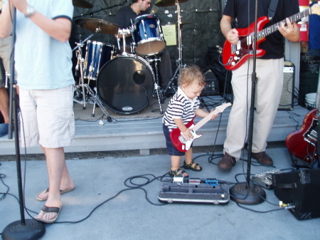 Cameron Playing with the Band