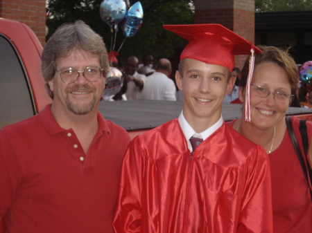 Me, my youngest son Joe and wife Chris at junior high graduation.