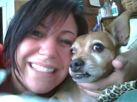 My youngest child Sarah & one of our dogs Paco