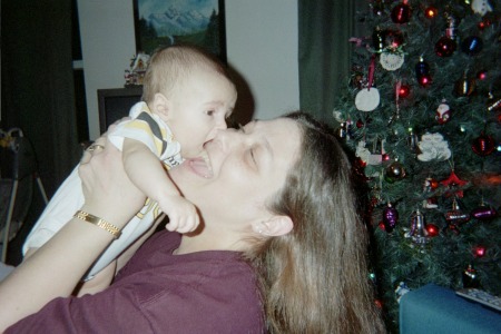 Stephanie with grandson, Riley.