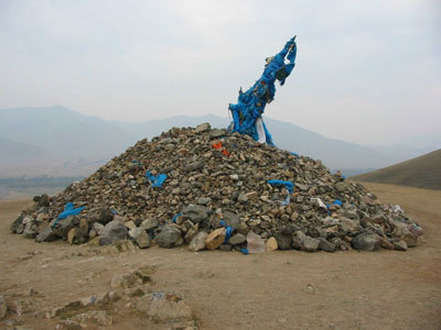 Mongolian ovoo (pile of rocks)