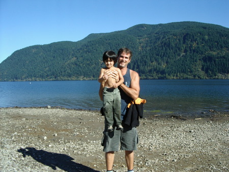 Me and my son near Mt St. Helens