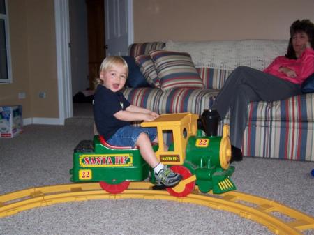 Spencer On His Train