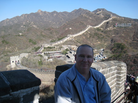 Hiking on the Great Wall near Beijing.