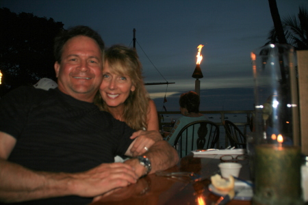 Tom and I having dinner in La Haina, Maui 12/2010