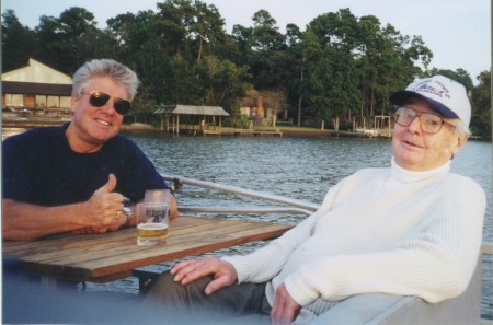 Les with Dad on Lake Houston-'62