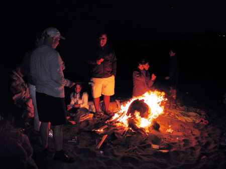 Bonfire on the beach, Oregon coast