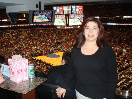 At the 76ers game in Philly