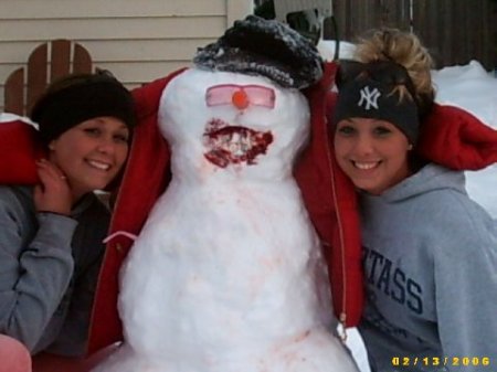 my girls and there snowman