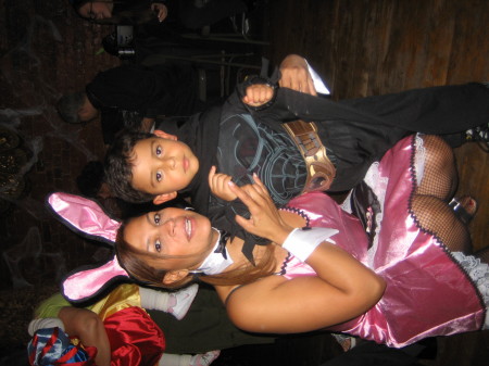 MY  SON AND I AT A HALOWEEN PARTY