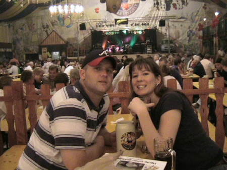 Me and Jason drinking beer in the Rock tent-Germany 2005