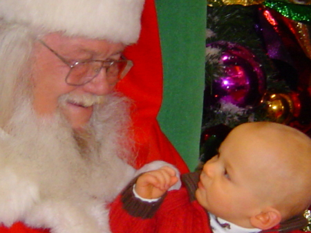 Shane meeting Santa for the first time.