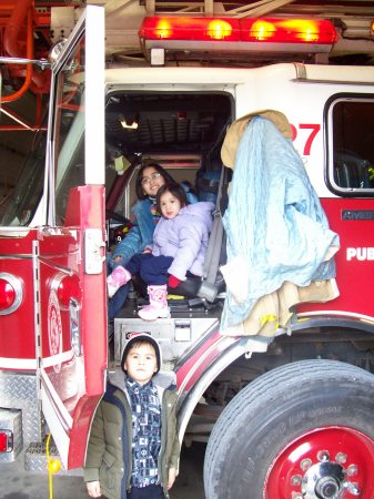 Mankowski kids in Engine 27 firetruck!!