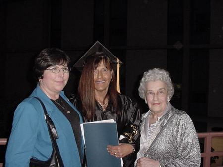 Graduation night, Webster U. Franny, me, and MOM