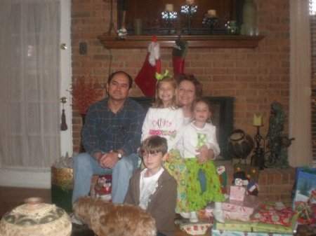 larry and i with grandkids 2008