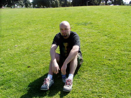 Hangin' at the park in Mission Bay..  Having a bad day 4 some reason!!