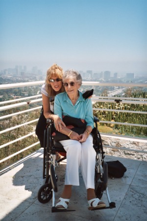 My Mom and me at the Getty Museum