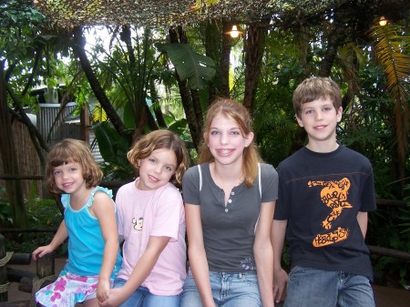 All four kids at Disney, 2005!