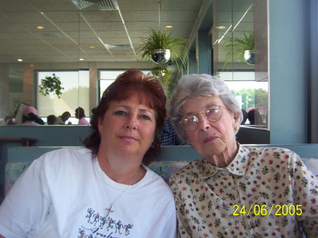 My grandmother and I July 2005 at Colonial Diner