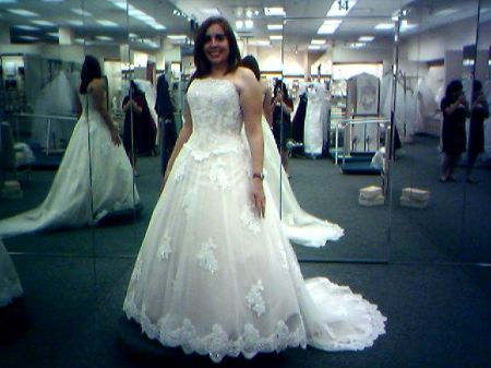 Trying on my wedding dress