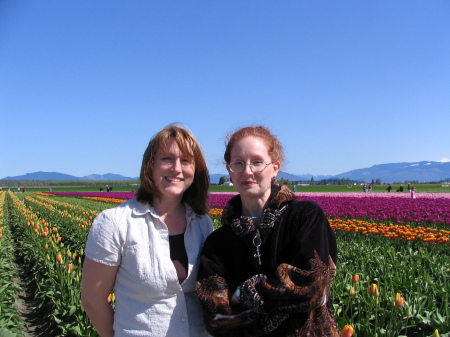 Me and sister Rhonda at Skadgit Valley Tulip Fest