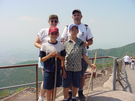 Kiera, Jim, Christian & Shane at the top of Mt. Vesuvius