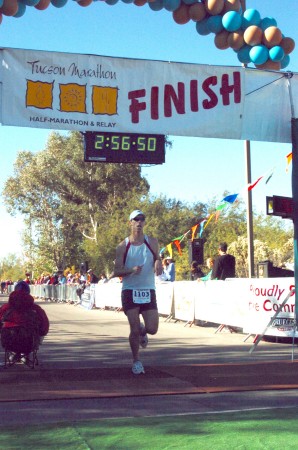 Finishing Tucson Marathon