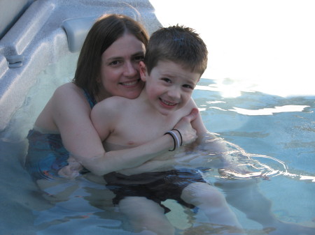 Tyler and I in the hot tub.