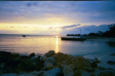 sunset in the carribean