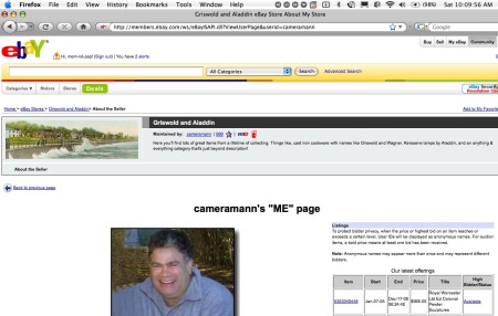 Now a days, find me on eBay. "cameramann"