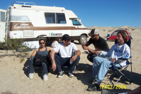El Centro Desert Riding...a few of my friends in front of my Chinook Camper