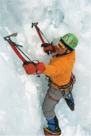 Soloing easy ice in Ouray, CO - 2003