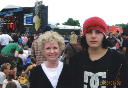 Dallas at the Live Aid Concert in London with his grandmother