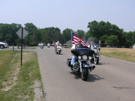 Leading the Memorial Day parade for veterans