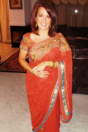 xmas 2008  (wearing a Sari for first time)