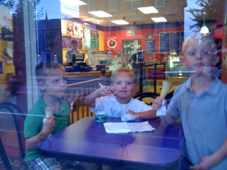 Mitch, Brad & Trey at Ben & Jerry's in NY