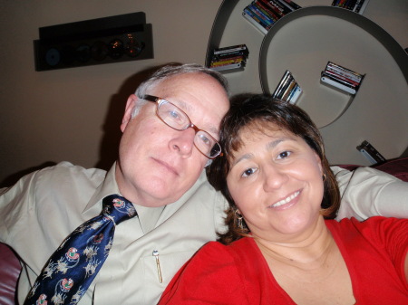 My husband Richard and I at Christmas