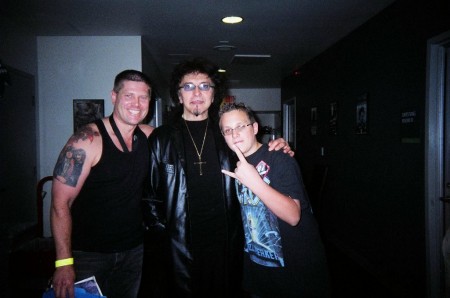 Greg, Cody and Tony Iommi of Black Sabbath