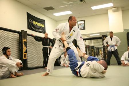 Royce Gracie and I grappling